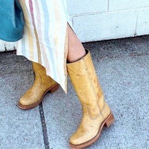 FRYE vintage 8152 black label campus banana boots size 7.5